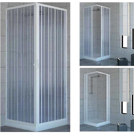 Cabina Doccia In Plastica.Box Doccia In Pvc Riducibile Soffietto 80 60 X 80 60 X 185 Cm Centrale Poli C80