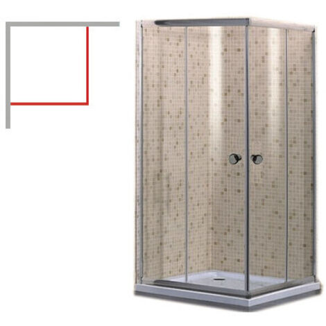 Box doccia in vetro con 2 ante scorrevoli modello DALIA 80x80xH190 cm