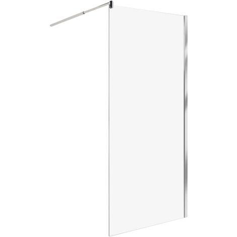 Box Doccia in Vetro Temperato Divisorio Senza Porta argento 90 x 190 cm Ahaus