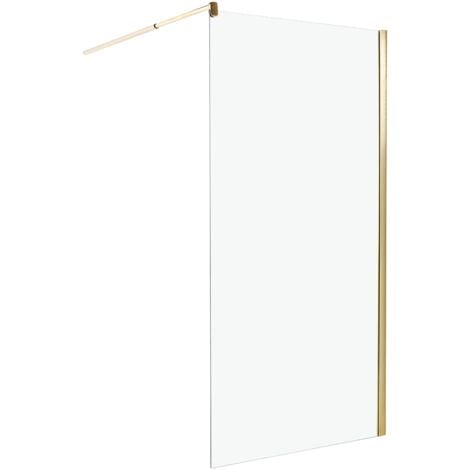 Box Doccia in Vetro Temperato Divisorio Senza Porta oro 100 x 190 cm Ahaus