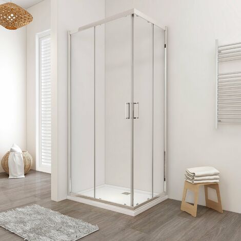 SHOWERDESIGN doppia porta scorrevole rettangolare 90x70 cm altezza 190 cm cristallo 6 mm