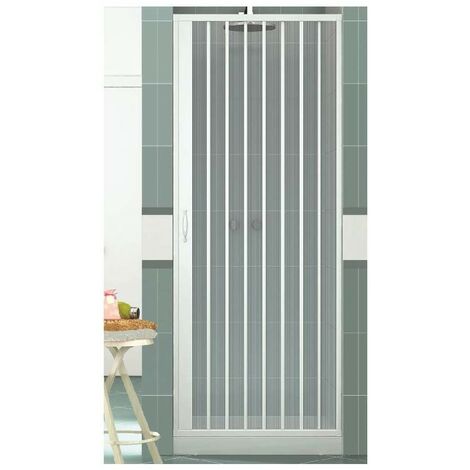 Box Doccia per Nicchia 70x185 cm Porta Battente da 6 mm in Vetro Temperato  Satinato alla Fascia Centrale Anticalcare Cromo Lucido