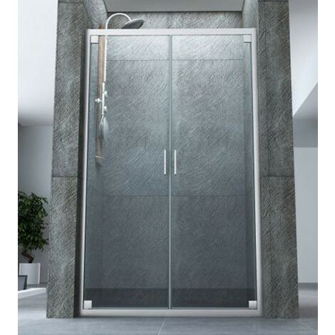 Porta doccia nicchia 70 cm cristallo trasparente doppio battente esterno -  Ebe