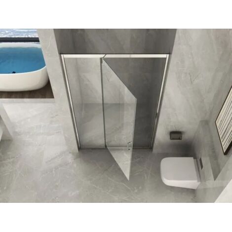 DOCCIABOX Doccia Nicchia 6 mm Anta Fissa Battente 90 100 110 120 130 140 in Cristallo - Misura Box Nicchia 90