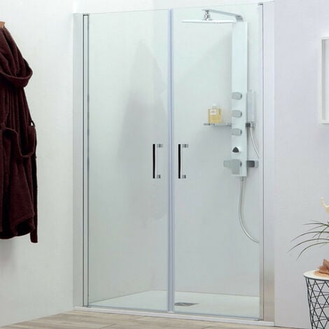 Box Doccia Nicchia da 120 cm SALOON Senza Profili - Vetro Temprato 6 mm - Trattamento Anticalcare