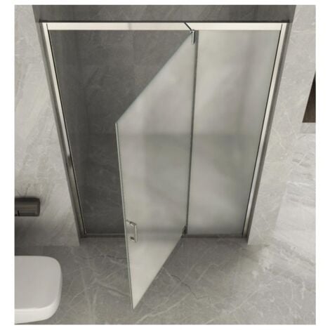 Box Doccia Nicchia Vetro Opaco 6 mm Anta Fissa Battente 90 100 110 120 130 140 - Misura Box Nicchia 90