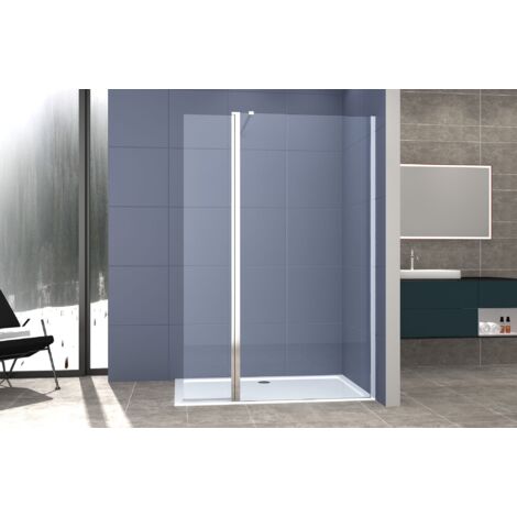 Box Doccia parete Walk in 80 cm + anta 40 cm h 200 cm cristallo temperato trasparente 8mm profilo CROMATO MIRELLA
