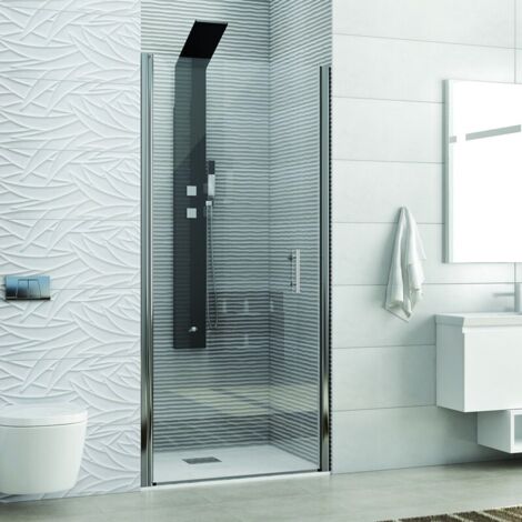 Box doccia porta battente nicchia 75cm vetro trasparente KS2800N kamalu
