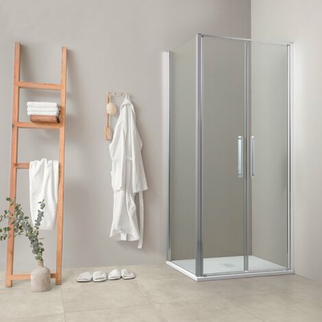 Box doccia quadrato OSLO 90x90 cm porta saloon altezza 200 cm cristallo 6 mm