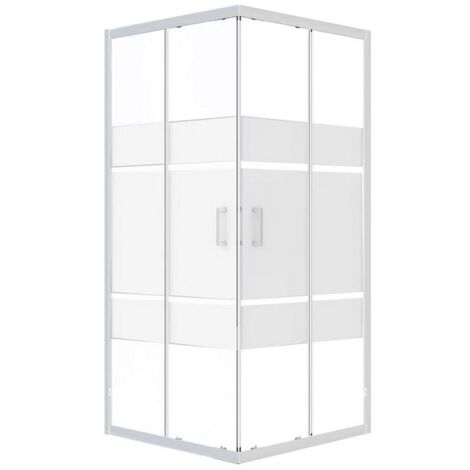 Box Doccia Quadrato Serigrafato 68-80/68-80x190h 6mm Cromato - Imperia