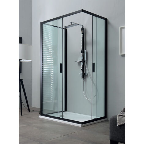 Box doccia RAPID con terzo lato in cristallo 6 mm trasparente