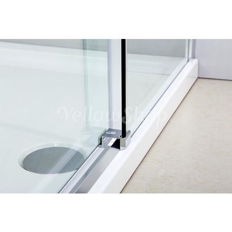 Box doccia rettangolare cm 80x100xh190 cristallo temperato 8 mm trasparente