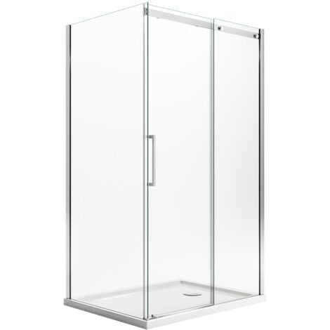 Box doccia rettangolare con easyclean h 200 vetro trasparente 8 mm mod. Prime Duo 1 Anta 80x120 cm versione destra