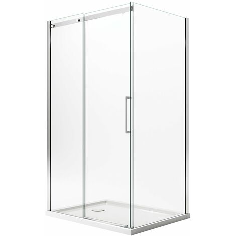 Box doccia rettangolare con easyclean h 200 vetro trasparente 8 mm mod. Prime Duo 1 Anta 90x130 cm versione sinistra