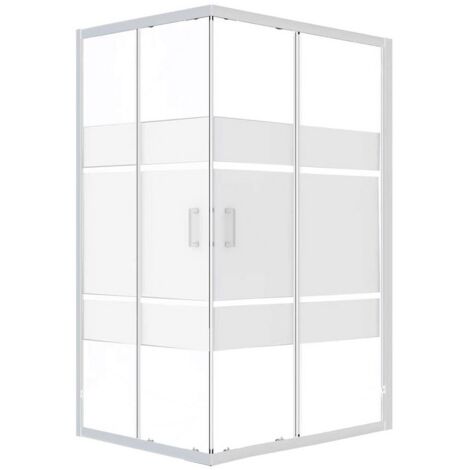 Box Doccia Rettangolare Serigrafato 68-80/88-100x190h 6mm Cromato - Imperia