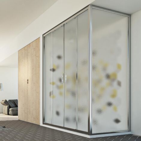 Box doccia rettangolare vetro stampato mod. Young Duo 2 Ante 80x140 cm