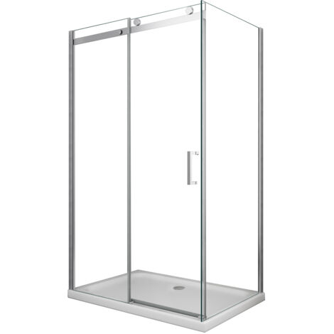 Box doccia rettangolare vetro trasparente con easy-clean h 190 mod. Cosmopolitan 80x100 cm