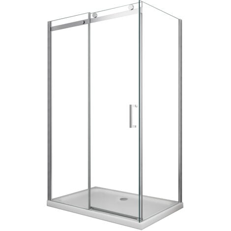 Box doccia rettangolare vetro trasparente con easy-clean h 190 mod. Cosmopolitan 80x120 cm