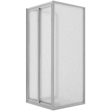 Box doccia saloon 3 lati vetro stampato h 185 mod. Clint 80x80x80 cm ap. 80