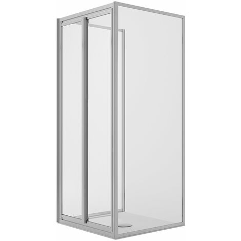 Box doccia saloon 3 lati vetro trasparente h 185 mod. Clint 70x100x70 cm ap. 100