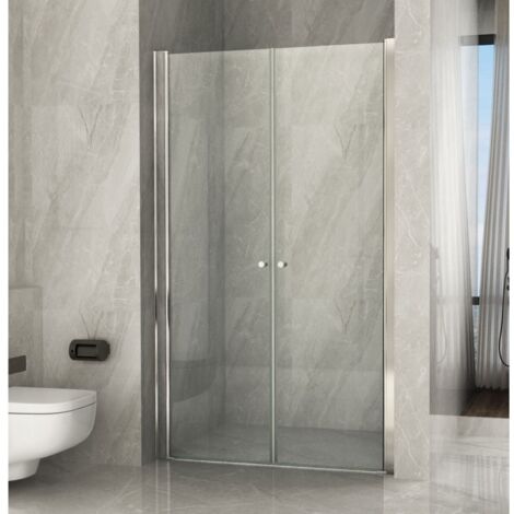 Box Doccia Saloon 8 mm a Nicchia 2 Anta Battente Porta Parete 70 80 90 100 120 - Misura Box Nicchia 90