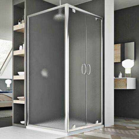 Box doccia saloon vetro stampato h 185 mod. Sintesi Duo 2 Ante 75x90 ap. 90 cm rettangolare