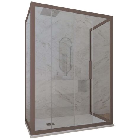 Box doccia scorrevole 3 lati 70x110x70 cm Chocolate Deco Trio
