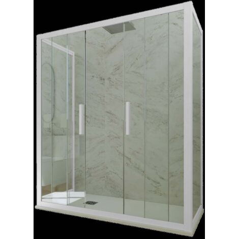 Box doccia scorrevole 3 lati 70x170x70 cm Bianco Star Trio