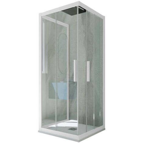 Box doccia scorrevole 3 lati 70x80x70 cm Bianco Matt Kolors Trio