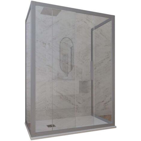 Box doccia scorrevole 3 lati 75x100x75 cm Silver Deco Trio
