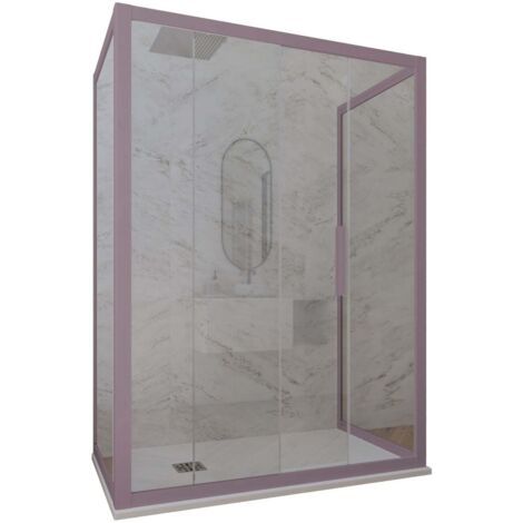 Box doccia scorrevole 3 lati 75x120x75 cm Lavanda Deco Trio