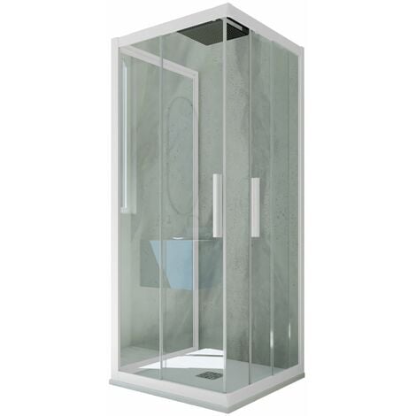 Box doccia scorrevole 3 lati 75x75x75 cm Bianco Matt Kolors Trio
