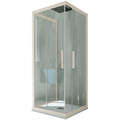 Box doccia scorrevole 3 lati 75x75x75 cm Champagne Kolors Trio