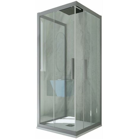 Box doccia scorrevole 3 lati 75x75x75 cm Silver Kolors Trio