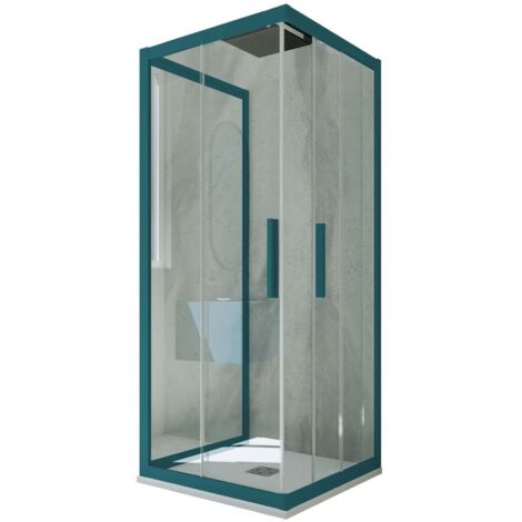 Box doccia scorrevole 3 lati 75x80x75 cm Verde Night Watch Kolors Trio