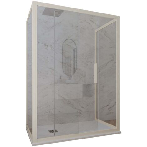 Box doccia scorrevole 3 lati 90x140x90 cm Champagne Deco Trio