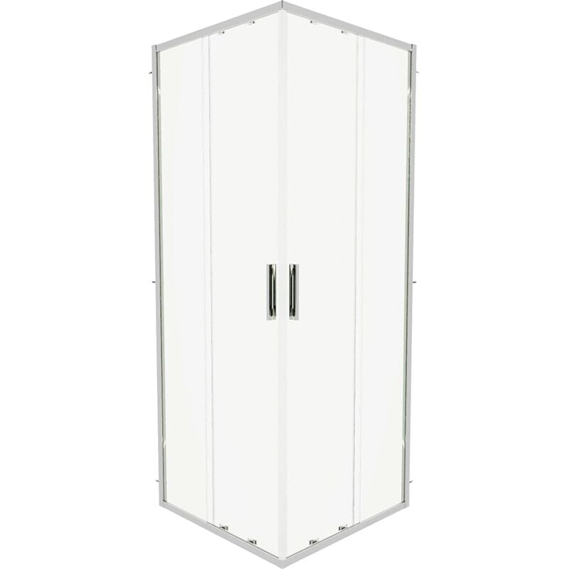 Parama - Cabine de douche coulissante 70x100cm avec profilés minces en aluminium chromé Verre transparent 6mm h190 - Réversible Mod. Portofino