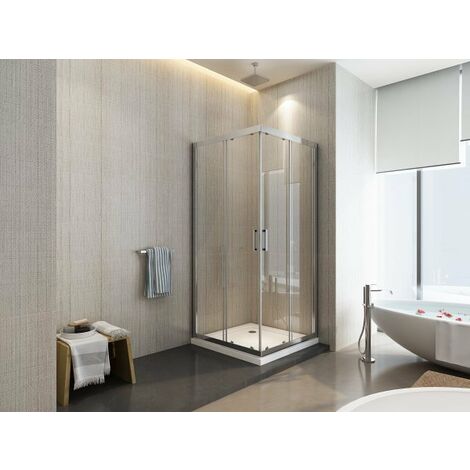 Box doccia scorrevole cristallo 6mm trasparente anticalcare h.190cm Sicena Slition Trasparente 6mm,75x75 cm