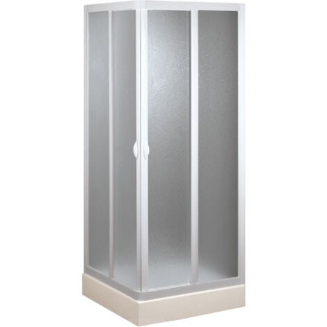 Box cabina doccia angolare scorrevole 2 lati acrilico bianco quadrato rettangolare