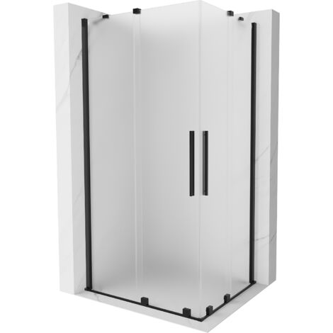 Box doccia scorrevole Mexen Velar Duo 90 x 80 cm, ghiacciato, nero - 871-090-080-32-70