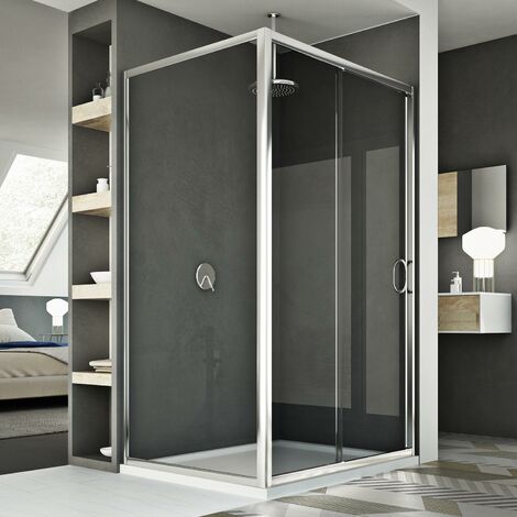 Box doccia scorrevole vetro trasparente h 185 mod. Replay Duo 1 Anta 70x150 cm
