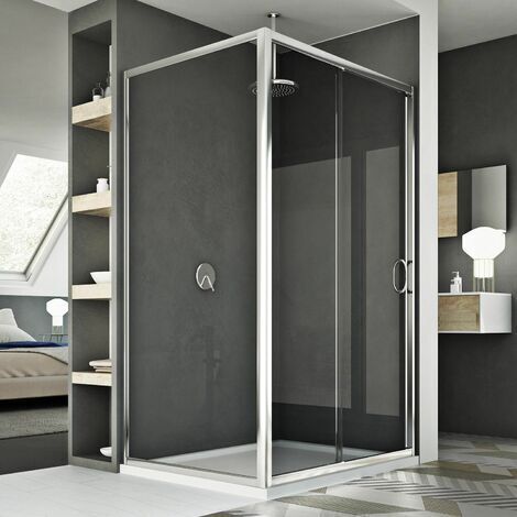 Box doccia scorrevole vetro trasparente h 185 mod. Replay Duo 1 Anta 80x100 cm