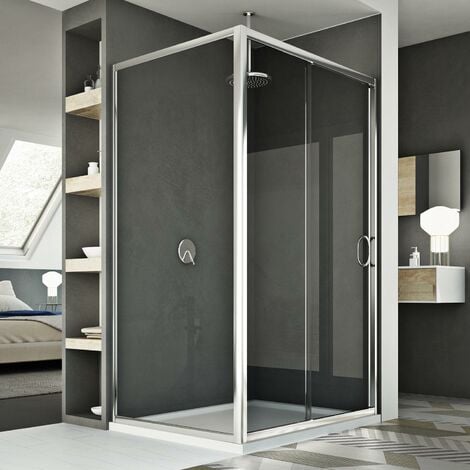 Box doccia scorrevole vetro trasparente h 185 mod. Replay Duo 1 Anta 80x140 cm