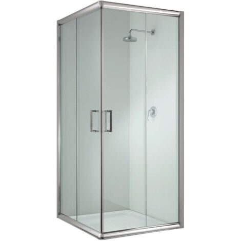 Box doccia scorrevole vetro trasparente h 198 mod. Alabama 80x80 cm quadrato