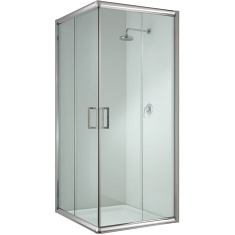 Box doccia scorrevole vetro trasparente h 198 mod. Alabama 90x90 cm quadrato