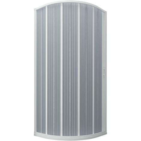 Box Doccia Semicircolare 100x100 cm 1 Anta a Soffietto in PVC Apertura Laterale H185 cm Dorini Bianco