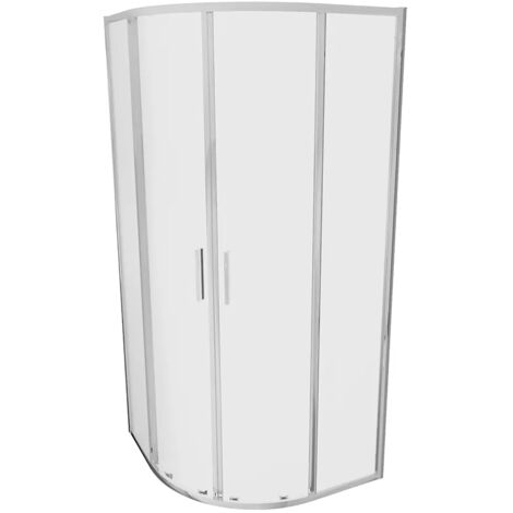 Box Doccia Semicircolare 75x75cm Profili Slim Cromati Vetro 6mm Opaco h190 - Reversibile Mod. Portofino