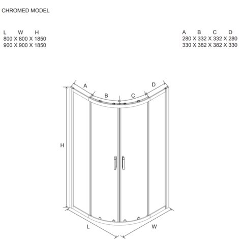 Box Doccia Semicircolare 80X80 6 Mm Cristallo Opaco  Giada
