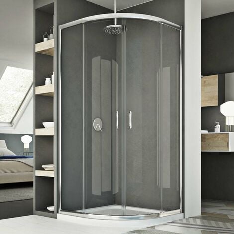 Cabina Doccia Semicircolare 80x80.Box Doccia Semicircolare 80x80 Cm H185 Trasparente Mod Junior