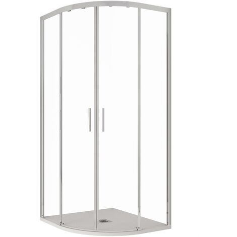 Box Doccia Semicircolare 90x90 cm 2 Ante Scorrevoli in Cristallo Trasparente 6mm H195 Bonussi Lucy